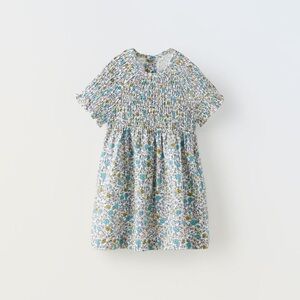 Zara Girls Floral Smocked Dress Size 3-4 Years